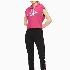 Calvin Klein Pink Sleeveless Cropped Sweatshirt never worn or washed no tag